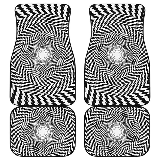 Spiral Illusory Motion Print Front and Back Car Floor Mats