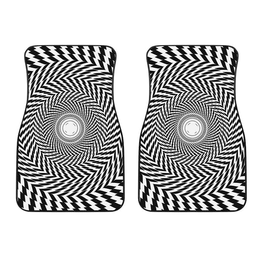Spiral Illusory Motion Print Front Car Floor Mats