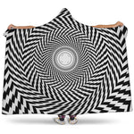 Spiral Illusory Motion Print Hooded Blanket