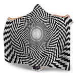 Spiral Illusory Motion Print Hooded Blanket