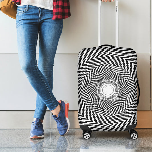 Spiral Illusory Motion Print Luggage Cover