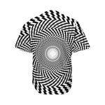 Spiral Illusory Motion Print Men's Baseball Jersey