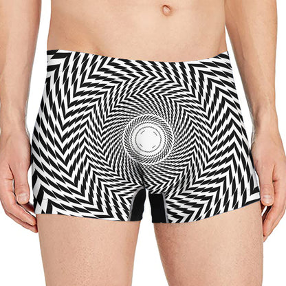 Spiral Illusory Motion Print Men's Boxer Briefs