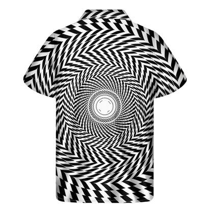 Spiral Illusory Motion Print Men's Short Sleeve Shirt