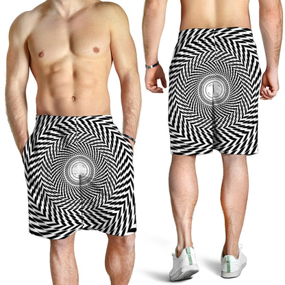 Spiral Illusory Motion Print Men's Shorts