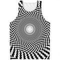 Spiral Illusory Motion Print Men's Tank Top