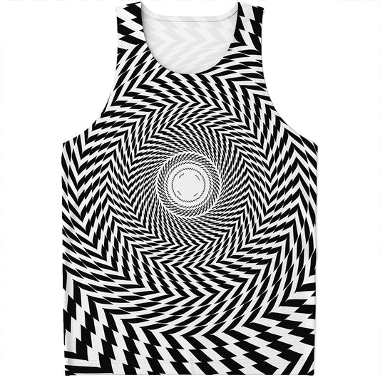 Spiral Illusory Motion Print Men's Tank Top