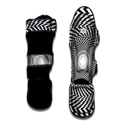 Spiral Illusory Motion Print Muay Thai Shin Guard