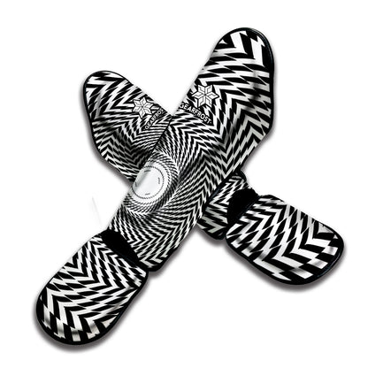 Spiral Illusory Motion Print Muay Thai Shin Guard