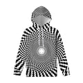 Spiral Illusory Motion Print Pullover Hoodie