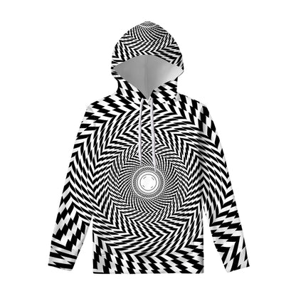 Spiral Illusory Motion Print Pullover Hoodie