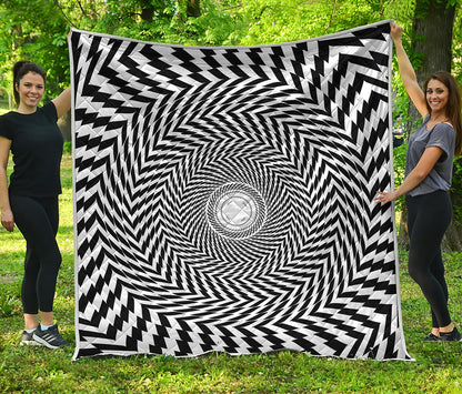 Spiral Illusory Motion Print Quilt