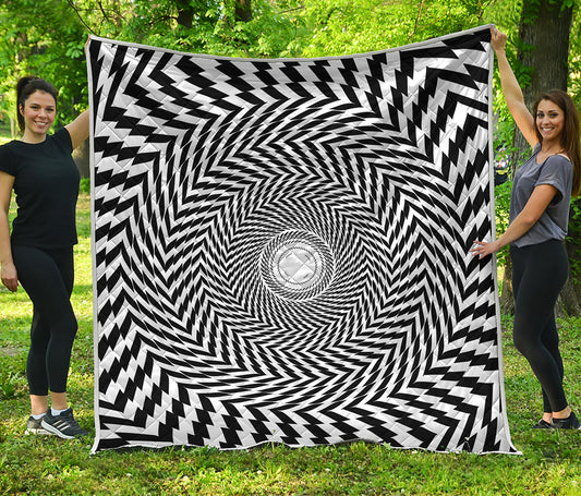 Spiral Illusory Motion Print Quilt