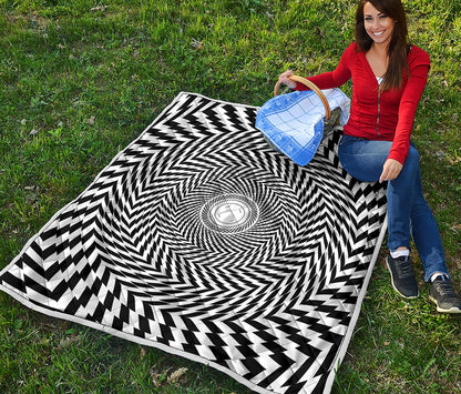 Spiral Illusory Motion Print Quilt
