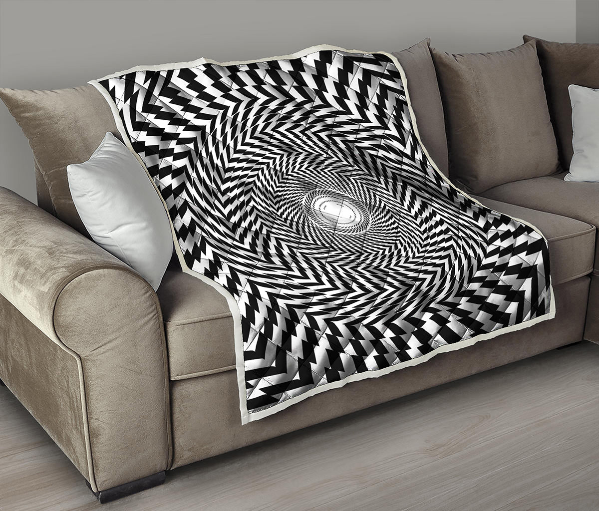 Spiral Illusory Motion Print Quilt