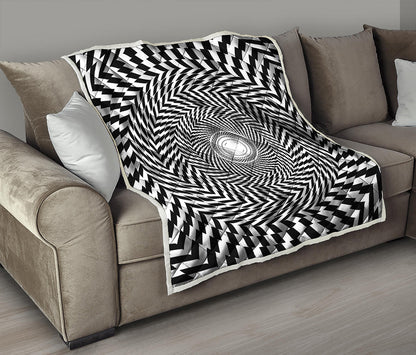 Spiral Illusory Motion Print Quilt