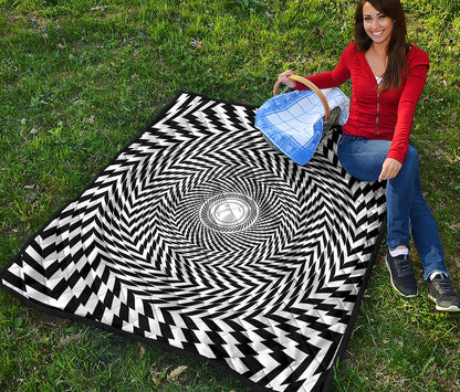 Spiral Illusory Motion Print Quilt