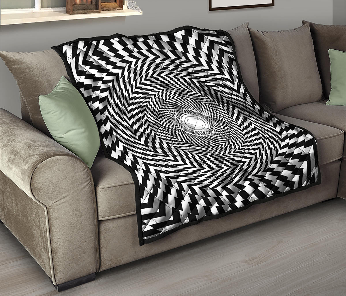Spiral Illusory Motion Print Quilt