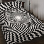 Spiral Illusory Motion Print Quilt Bed Set