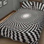 Spiral Illusory Motion Print Quilt Bed Set