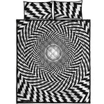 Spiral Illusory Motion Print Quilt Bed Set