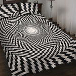 Spiral Illusory Motion Print Quilt Bed Set