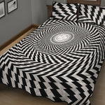 Spiral Illusory Motion Print Quilt Bed Set