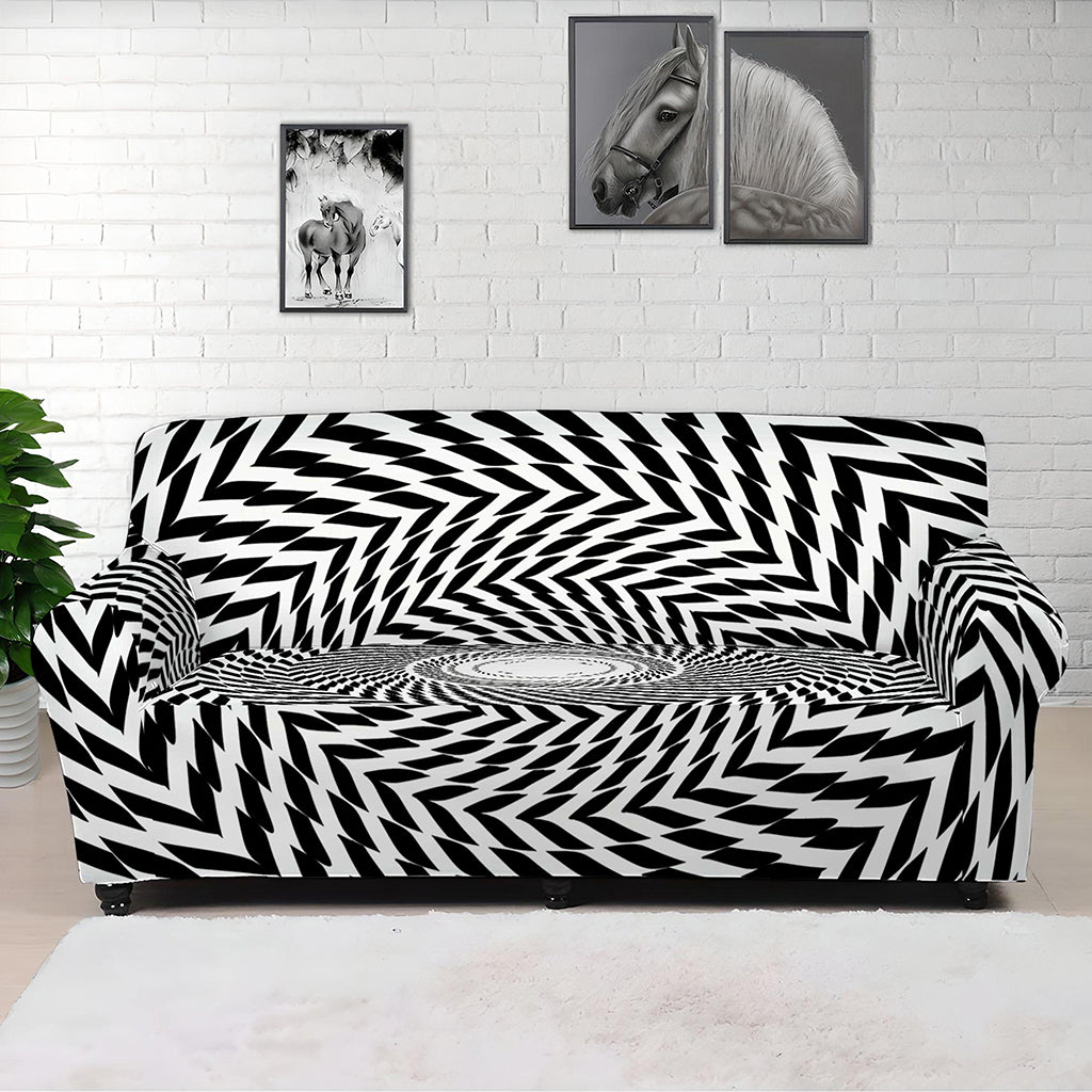 Spiral Illusory Motion Print Sofa Cover