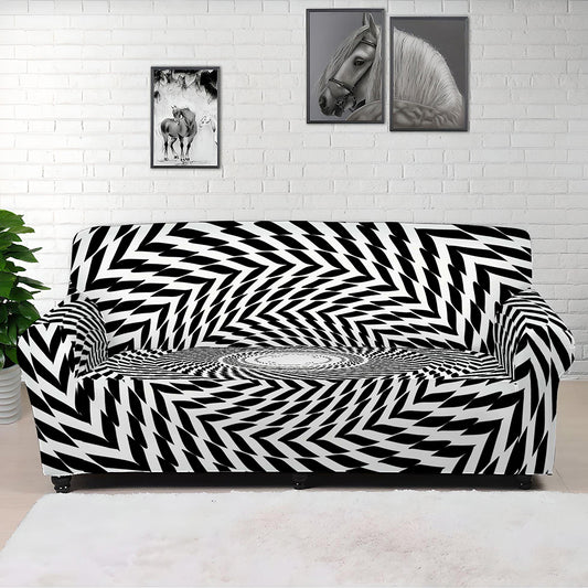Spiral Illusory Motion Print Sofa Cover