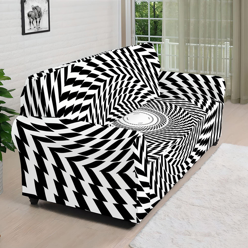 Spiral Illusory Motion Print Sofa Cover