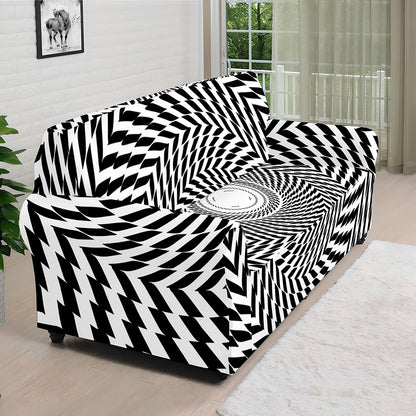 Spiral Illusory Motion Print Sofa Cover