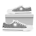 Spiral Illusory Motion Print White Low Top Sneakers