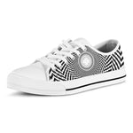 Spiral Illusory Motion Print White Low Top Shoes
