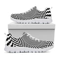 Spiral Illusory Motion Print White Running Shoes