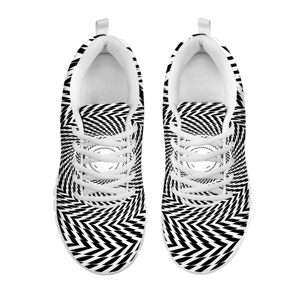 Spiral Illusory Motion Print White Sneakers