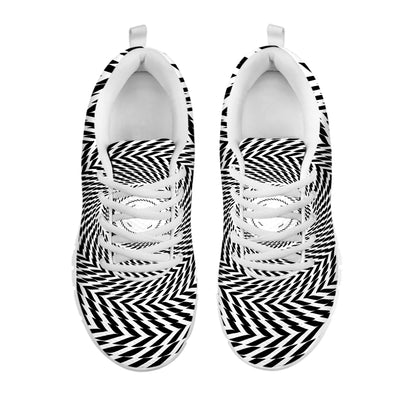 Spiral Illusory Motion Print White Sneakers