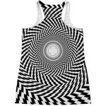Spiral Illusory Motion Print Women's Racerback Tank Top