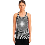 Spiral Illusory Motion Print Women's Racerback Tank Top