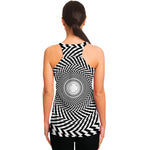Spiral Illusory Motion Print Women's Racerback Tank Top