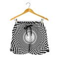 Spiral Illusory Motion Print Women's Shorts