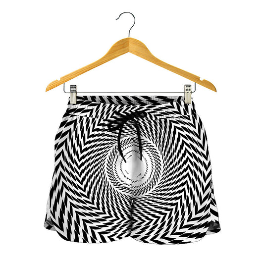 Spiral Illusory Motion Print Women's Shorts