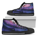 Spiral Milky Way Print Black High Top Shoes