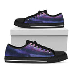 Spiral Milky Way Print Black Low Top Shoes