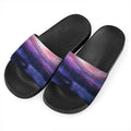 Spiral Milky Way Print Black Slide Sandals