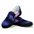 Spiral Milky Way Print Black Slip On Sneakers