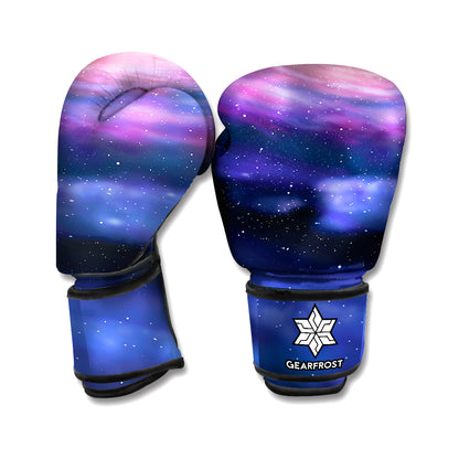 Spiral Milky Way Print Boxing Gloves