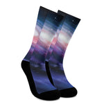 Spiral Milky Way Print Crew Socks