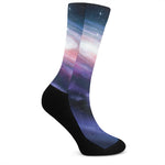 Spiral Milky Way Print Crew Socks