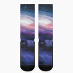 Spiral Milky Way Print Crew Socks