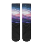 Spiral Milky Way Print Crew Socks